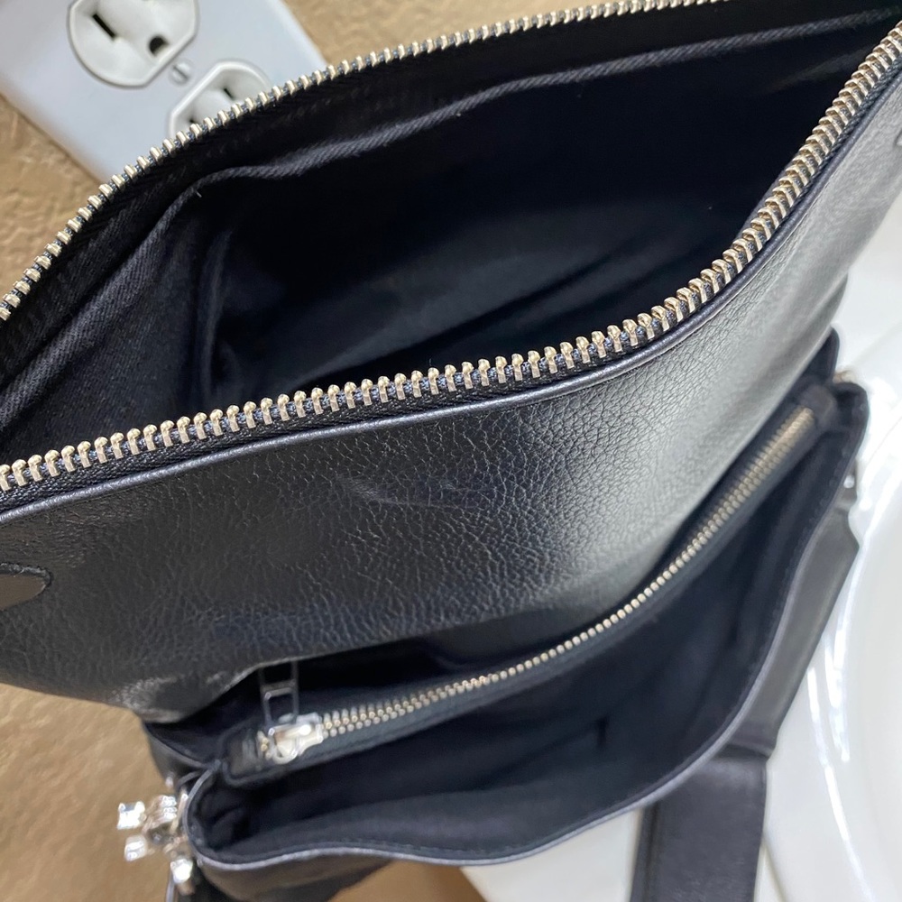 Zadig & Voltaire Black Leather Crossbody Bag with Chain Detail - Picture 6 of 7